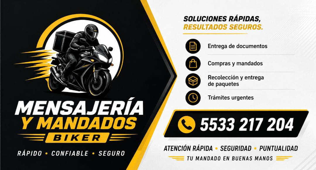 Soluciones rápidas, resultados seguros. Entrega de documentos, compras y mandados, recolección y entrega de paquetes, trámites urgentes.